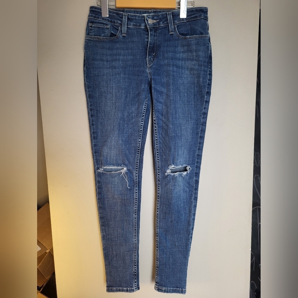 Levi Women's Blue Distressed Jeans 535 Super Skinny, Size 29 - Picture 2 of 5